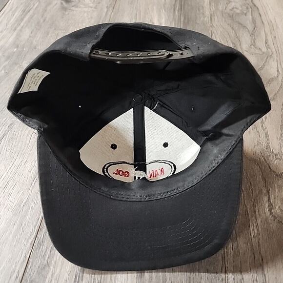 Vintage Kangol Embroidered Snapback Hat Black RARE - Picture 5 of 6